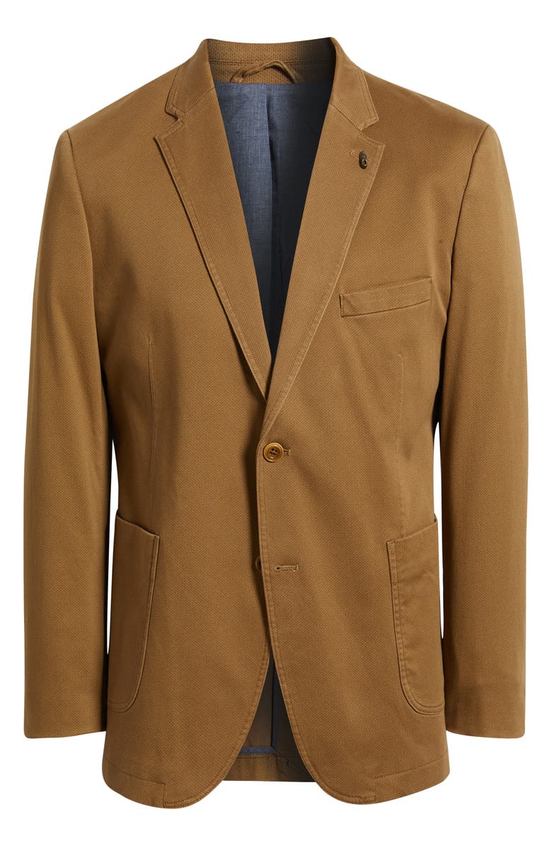 Johnston & Murphy Brown Microprint Stretch Cotton Sport Coat, Alternate, color, Brown