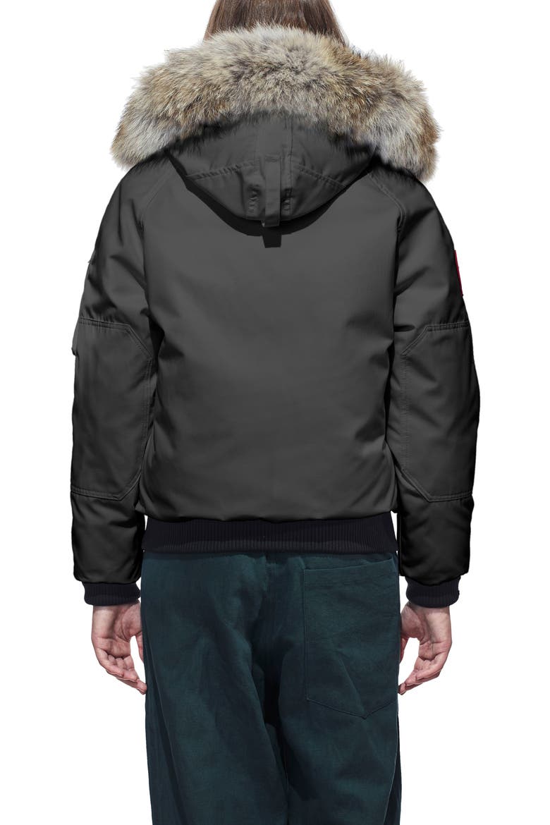 Chilliwack Fusion Fit 625 Fill Power Down Bomber Jacket with Genuine Coyote Fur Trim, Alternate, color, GRAPHITE