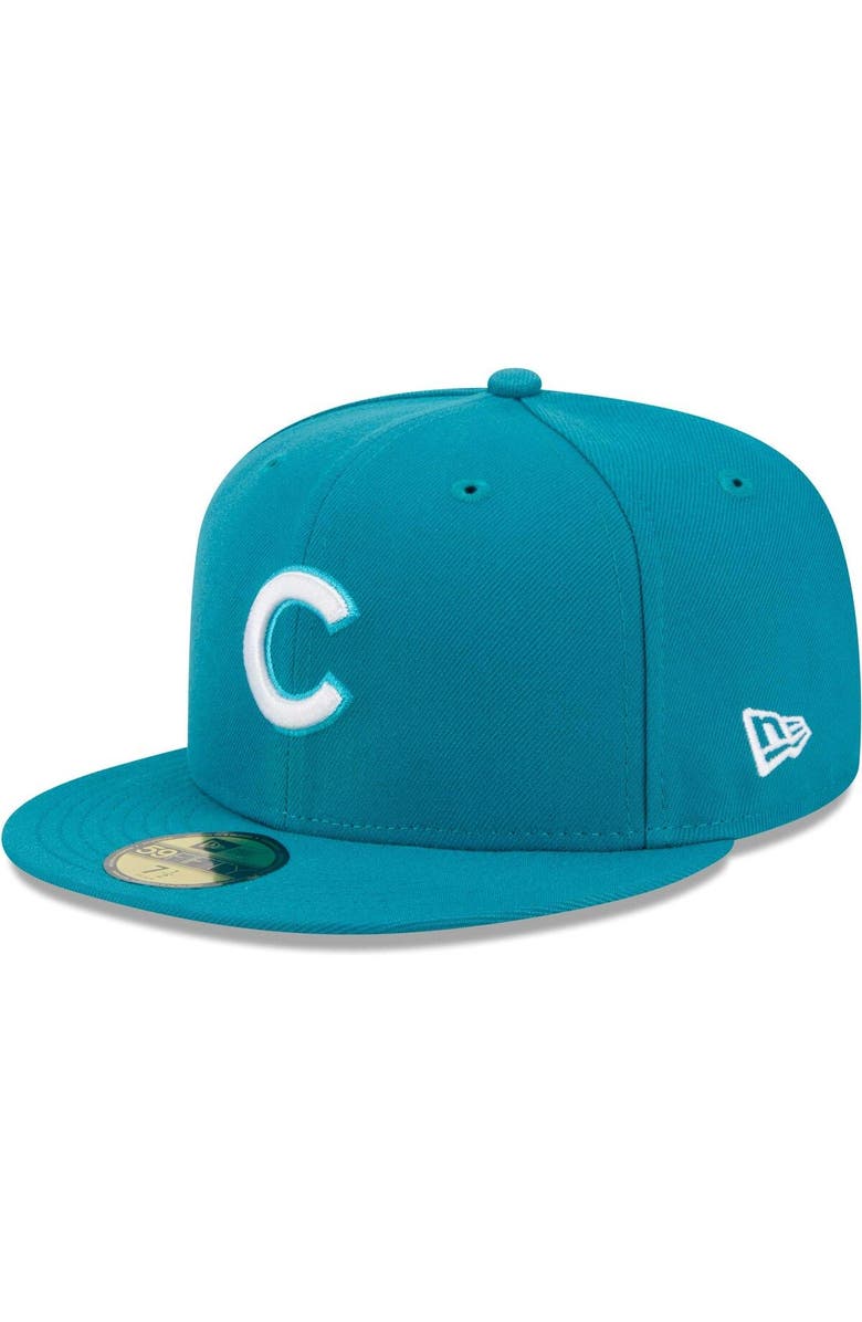 New Era Men's New Era Turquoise Chicago Cubs 59FIFTY Fitted Hat, Main, color, 