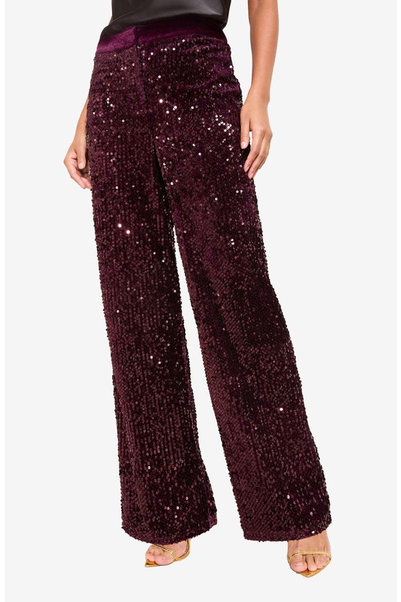 Wide Leg Sequin Pants, Main, color, RED