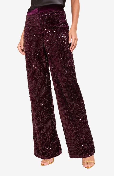 Wide Leg Sequin Pants