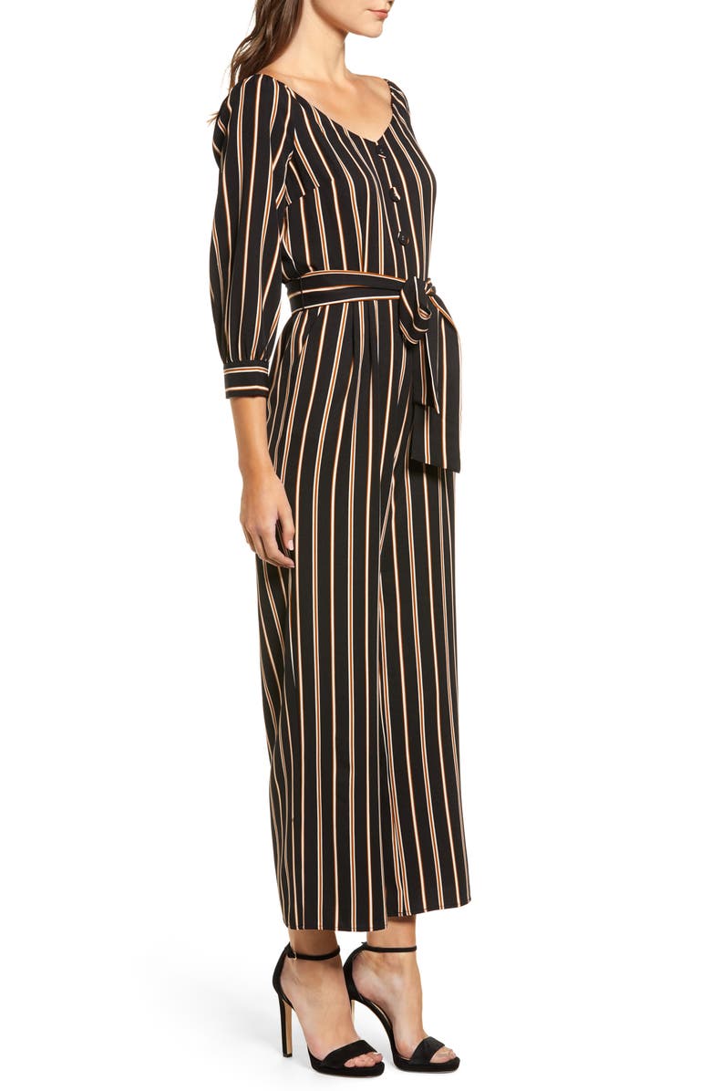CHRISELLE LIM COLLECTION Chriselle Lim Jane Stripe Portrait Jumpsuit, Alternate, color,