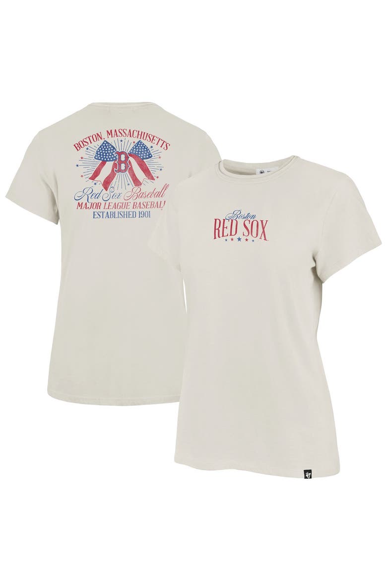 Women's '47 Cream Boston Red Sox Bow Burst Frankie T-Shirt, Main, color, Cream