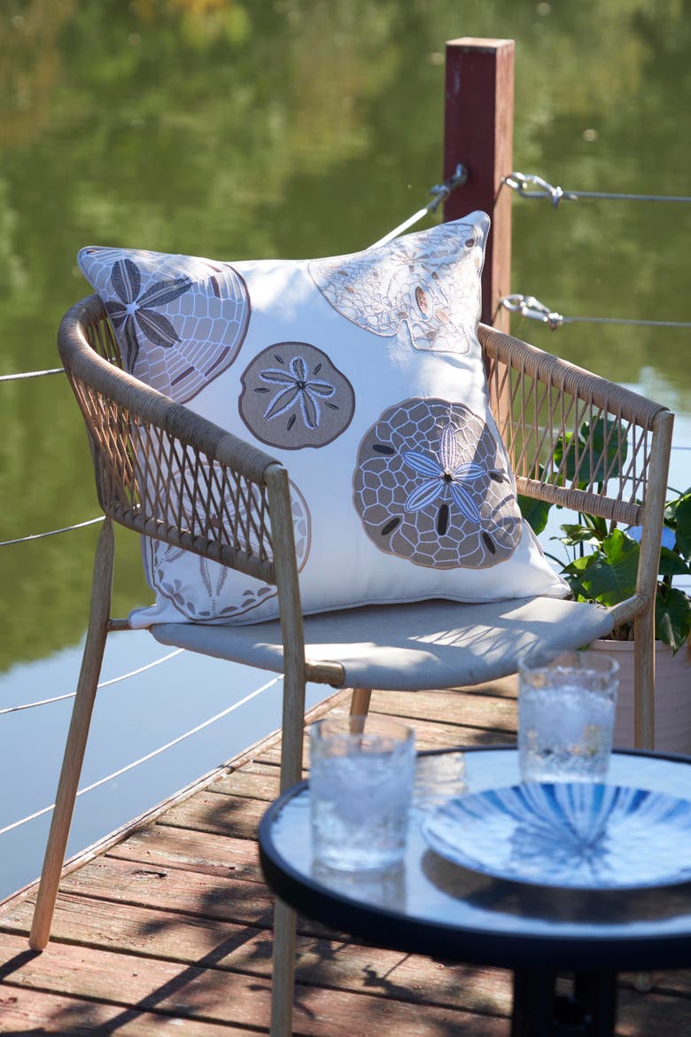 Sand Dollar Neutrals Pillow, Alternate, color, Off-White