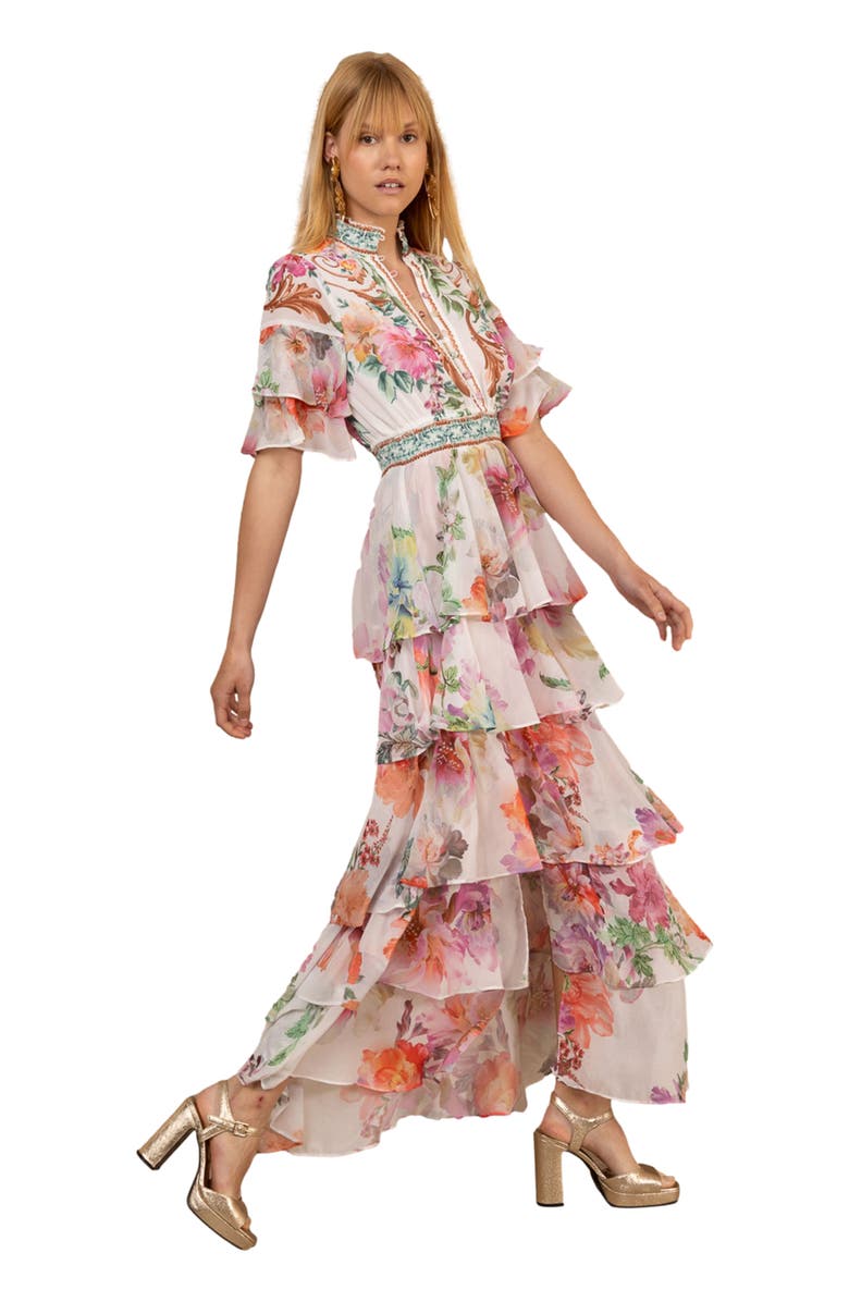 Hale Bob Itzayana Chiffon Maxi Dress, Alternate, color, Ivory