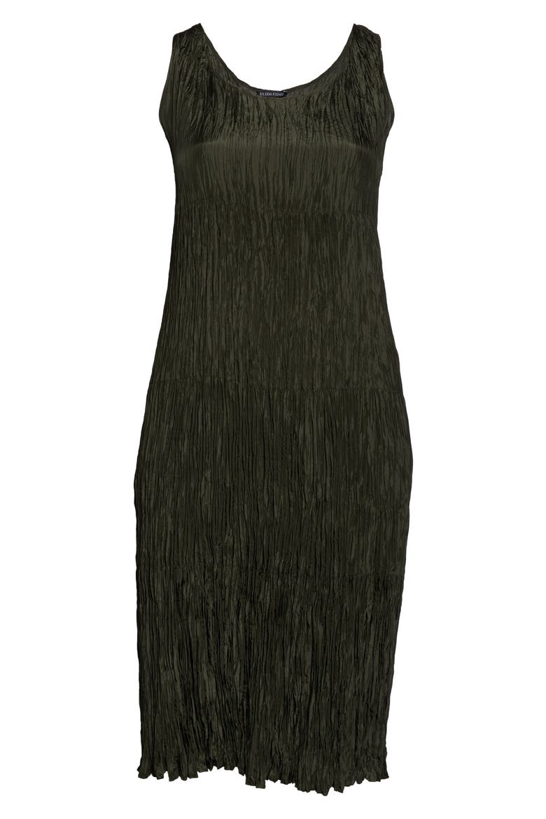 Crushed Silk Tiered Midi Dress, Alternate, color, SEAWEED