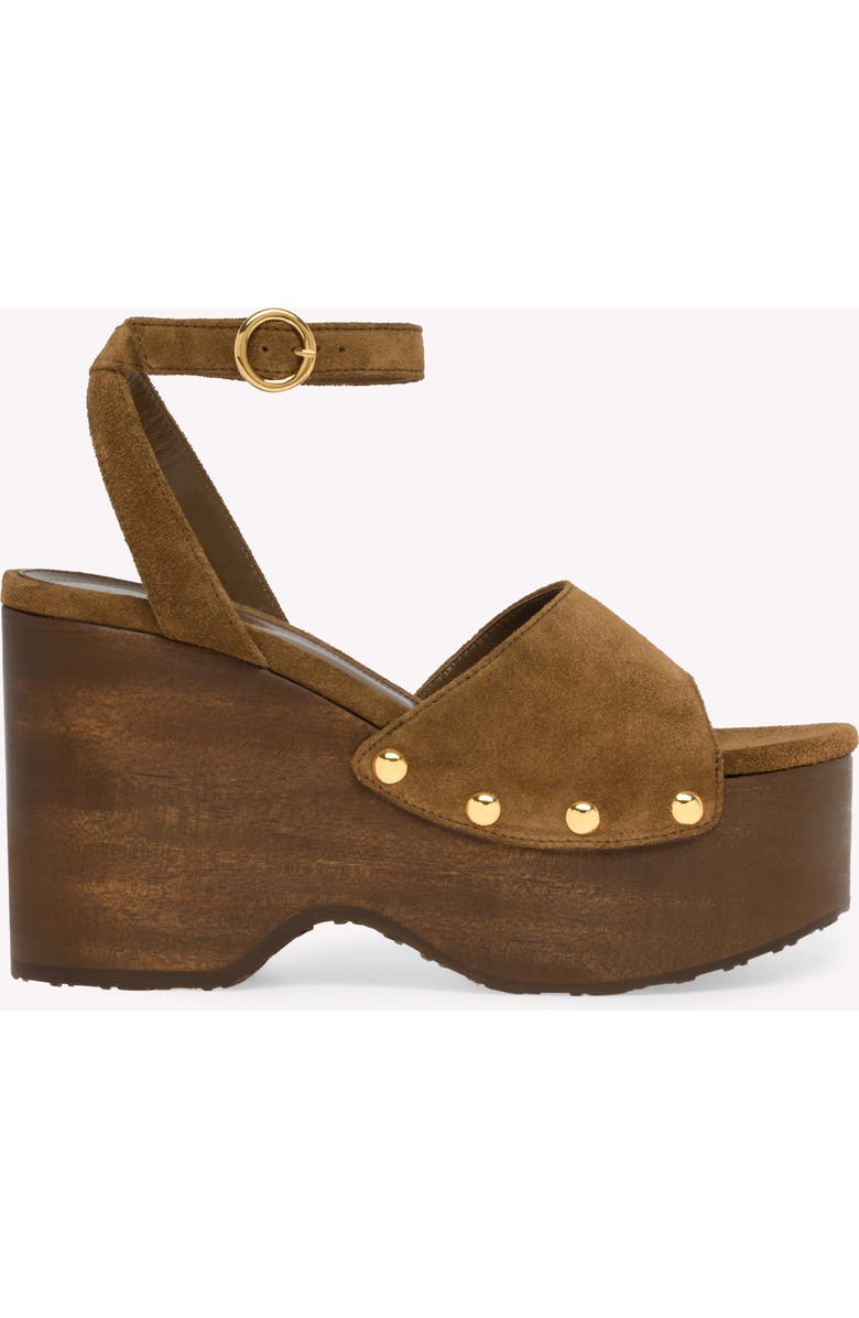 Gianvito Rossi Studded Suede Platform Sandals, Main, color, Brown Suede
