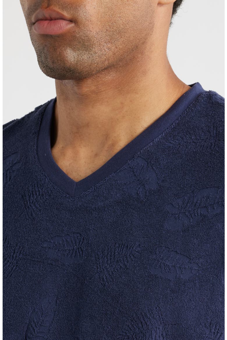 Shadow Hibiscus Short Sleeve V-Neck T-Shirt, Alternate, color, NAVY HIBISCUS