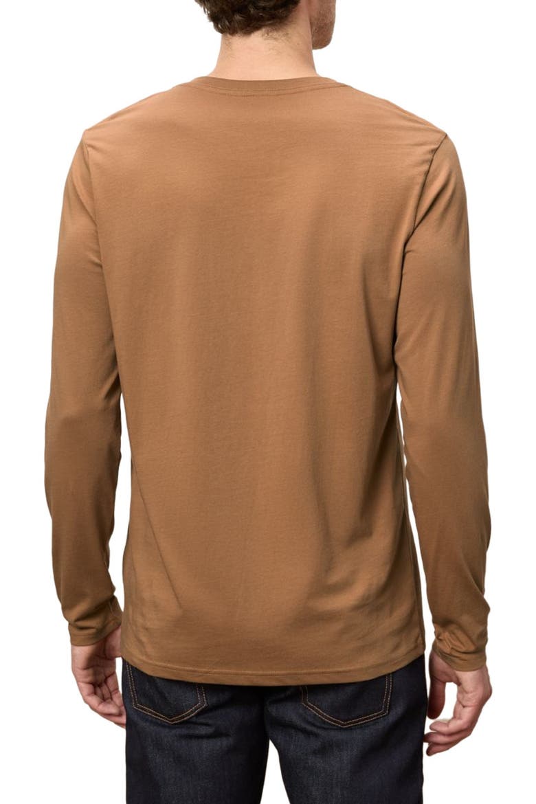 Organic Cotton Softspun Long Sleeve Henley, Alternate, color, Brown Sugar