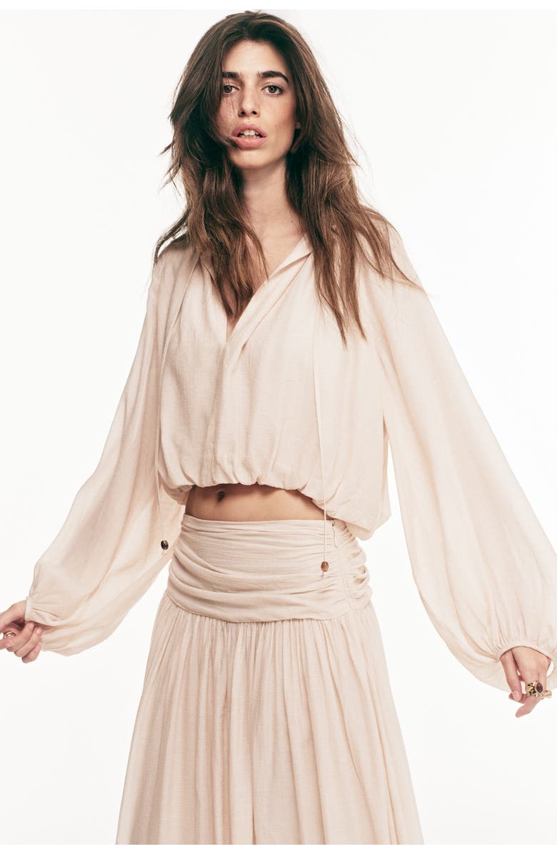 H&M Oversized Crêpe Blouse, Alternate, color, Pale Orange