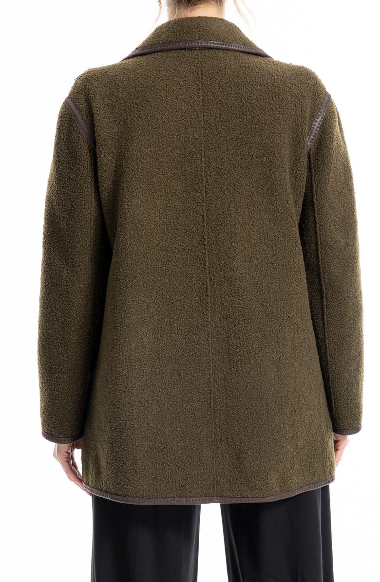 MAX STUDIO High Pile Fleece Jacket, Alternate, color, Olive