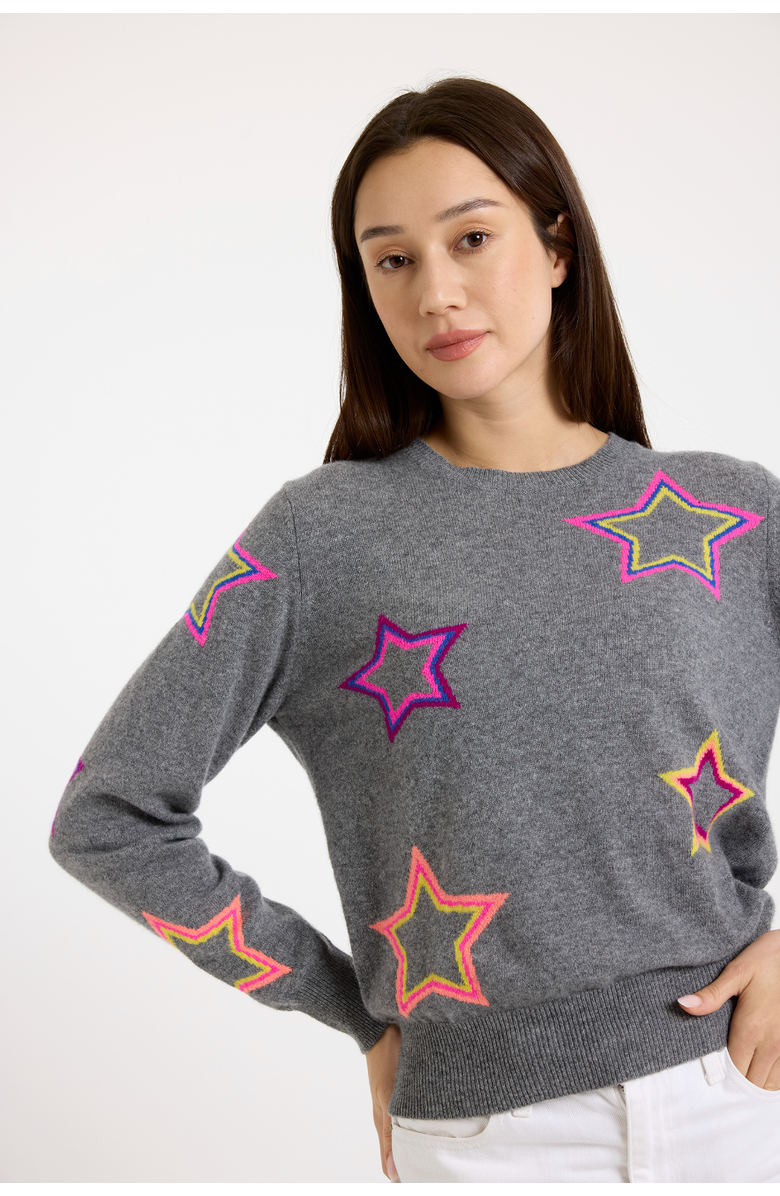 Brodie Pure Cashmere Pop Star Crew Neck Jumper, Alternate, color, Mid Grey