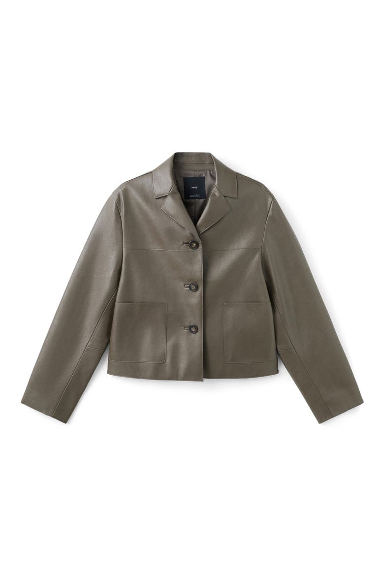 Faux Leather Jacket, Alternate, color, DARK GREEN
