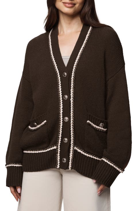 Crooklyn Brainded Trim Cardigan