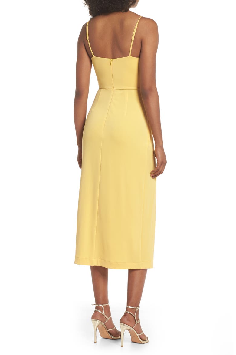Recollect Slinky Side Tie Midi Dress, Alternate, color, HONEY