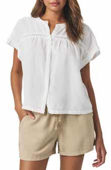 Splendid Catalina Short Sleeve Linen Blend Button-Up Shirt