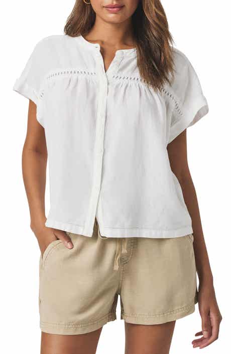 Splendid Catalina Short Sleeve Linen Blend Button-Up Shirt