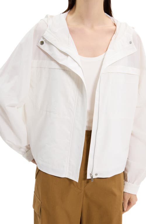 Theory Gathered Hooded Jacket In White