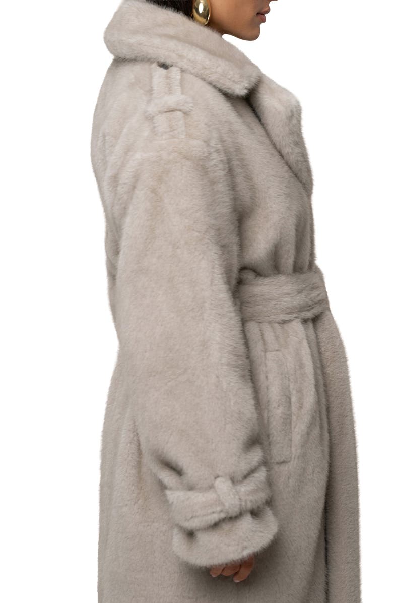 JLUXLABEL Uptown Belted Faux Fur Longline Coat, Alternate, color, Gray