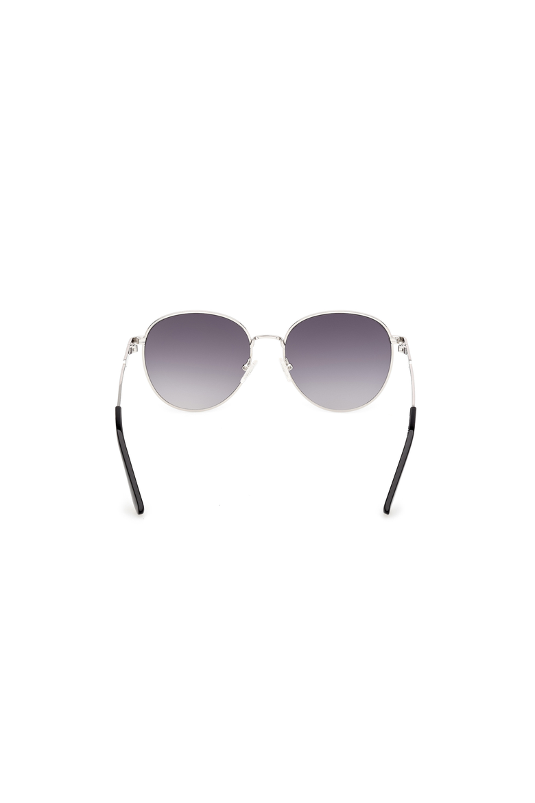 Round Metal Sunglasses, Alternate, color, Silver / Gradient Smoke