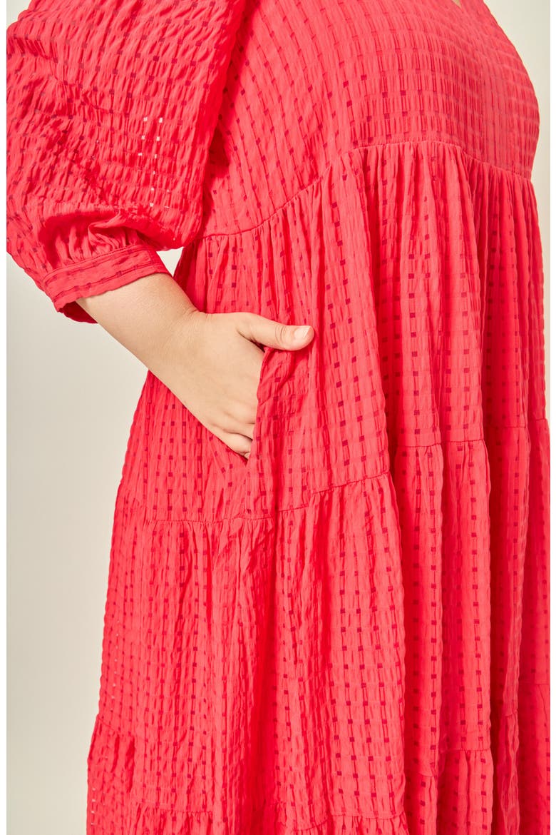 Tiered Midi Dress, Alternate, color, RED