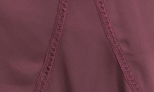 Max Studio Flutter Sleeve Satin Midi Dress In Wine