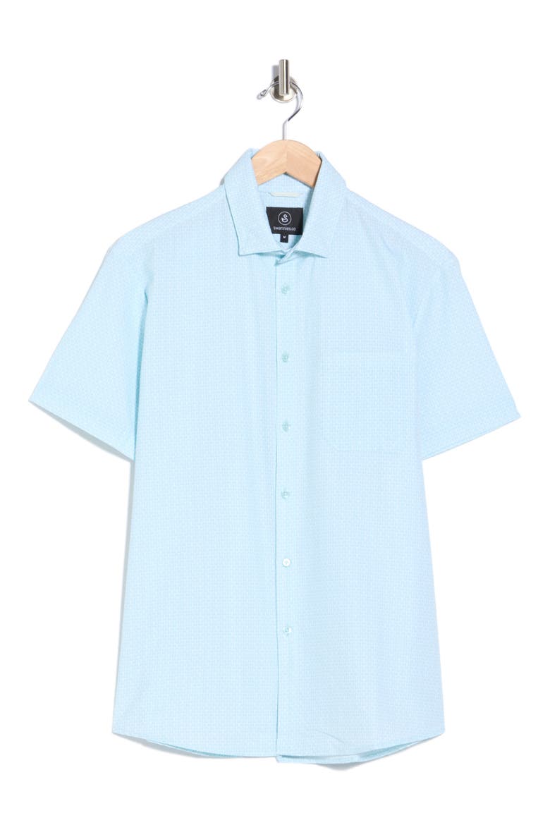 Tripp Short Sleeve Button-Up Golf Shirt, Alternate, color, SKY
