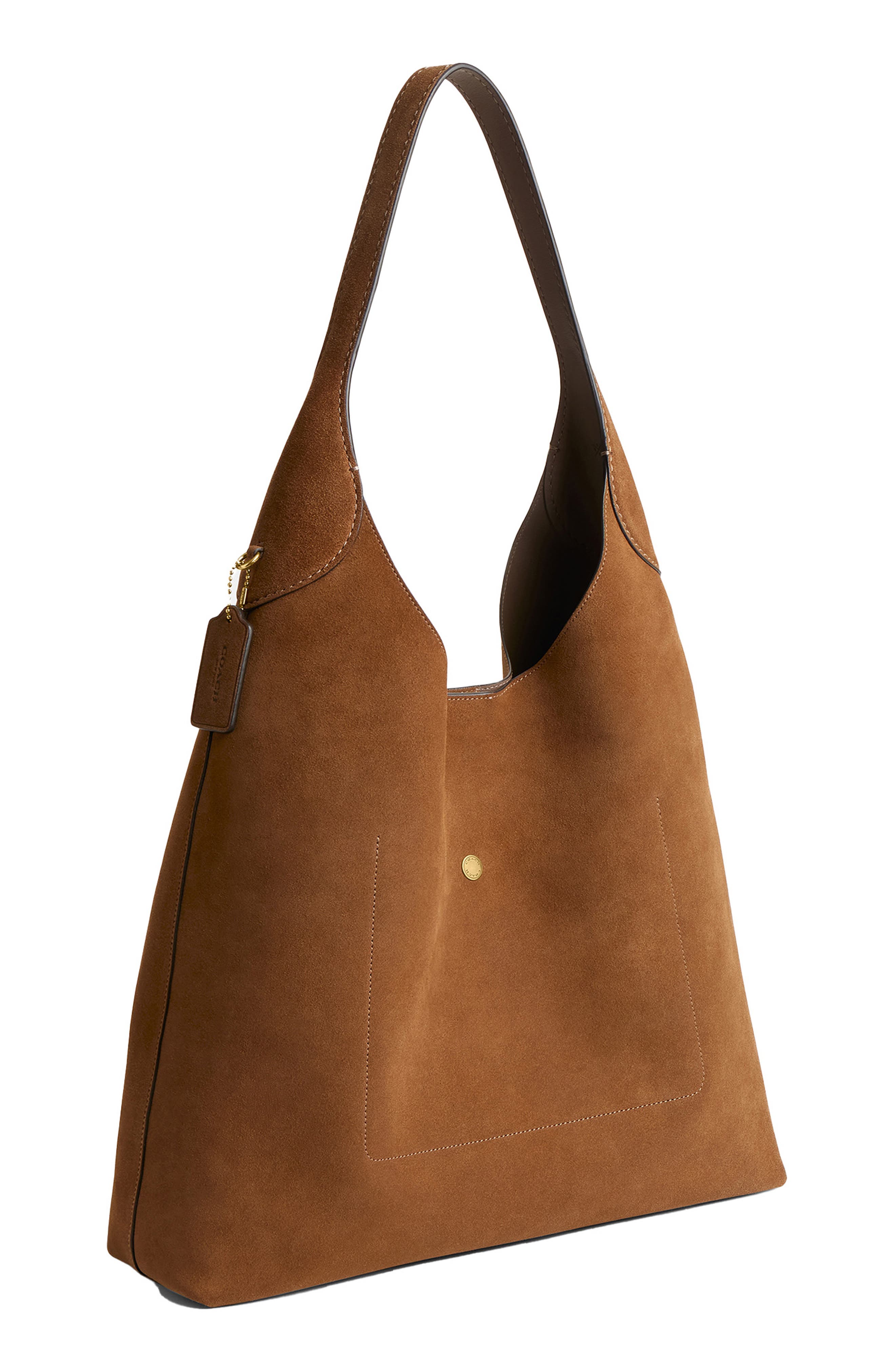 COACH Brooklyn 39 Suede Shoulder Bag, Alternate, color, 