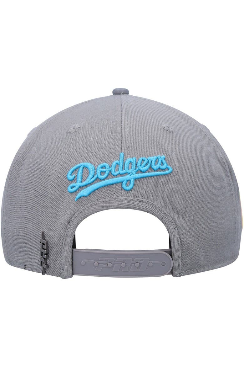 Men's Pro Standard  Gray Los Angeles Dodgers Washed Neon Snapback Hat, Alternate, color, Gray