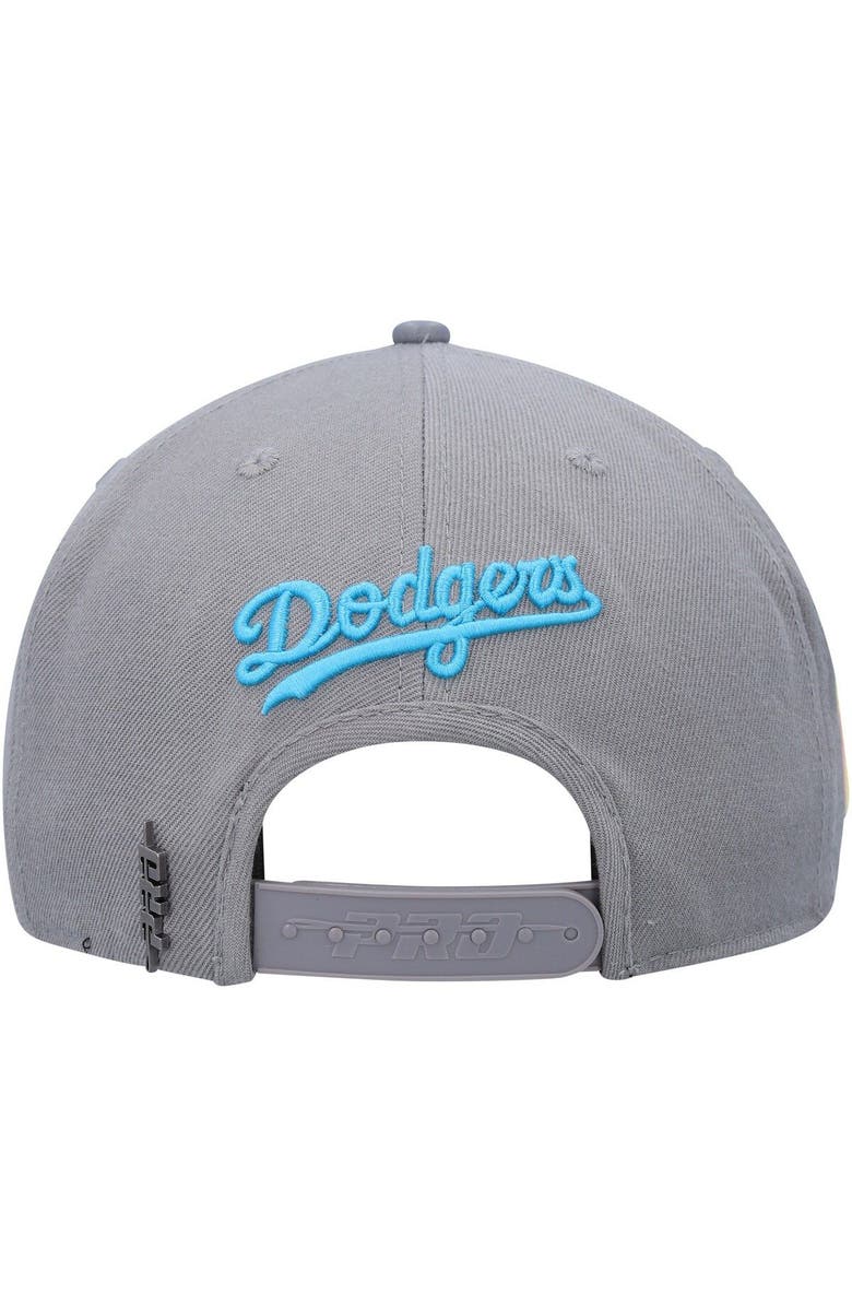 PRO STANDARD Men's Pro Standard  Gray Los Angeles Dodgers Washed Neon Snapback Hat, Alternate, color, 