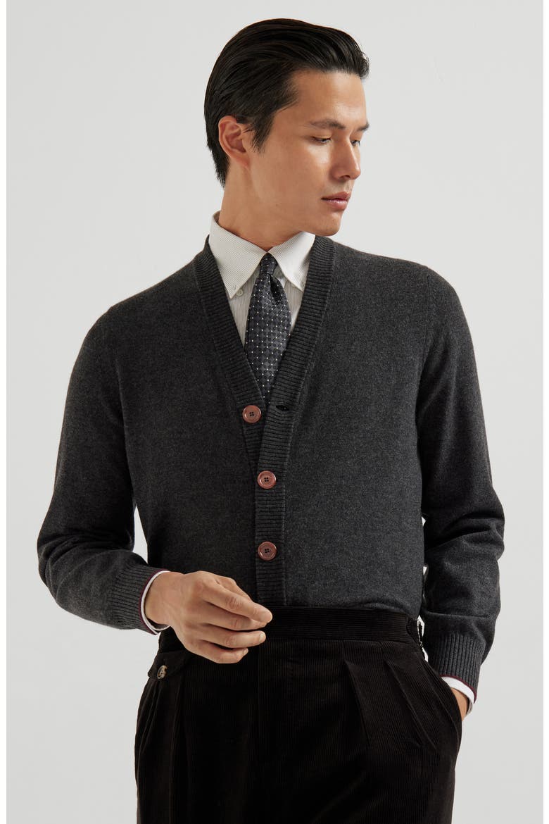 Cashmere cardigan, Alternate, color, Anthracite