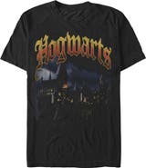 HARRY POTTER Men's Harry Potter Hogwarts In The Moonlight Graphic T-Shirt