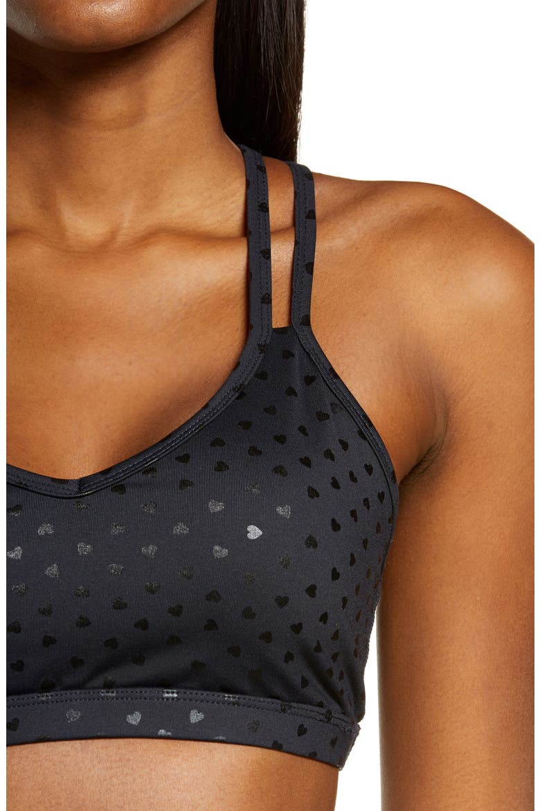 Double Back Sports Bra, Alternate, color, BLACK-SHINY BLACK HEARTS