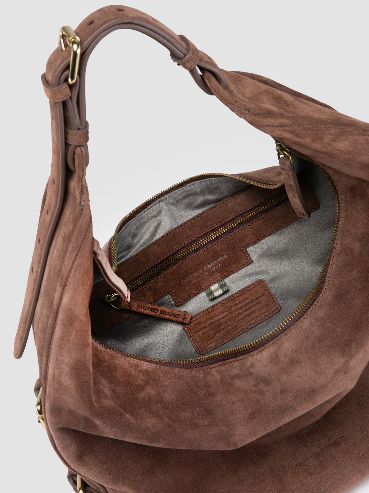 Officine Creative Julie 015 Crescent Shoulder Bag, Alternate, color, Brown