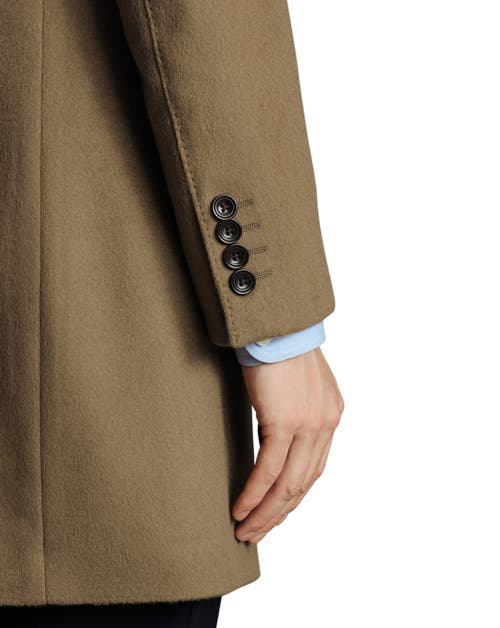 Charles Tyrwhitt Wool Overcoat In Brown