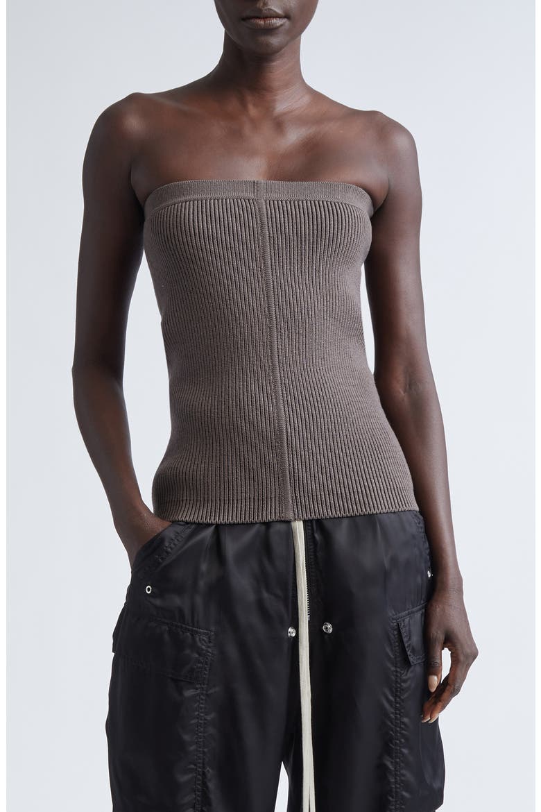 Rib Virgin Wool Blend Tube Top, Main, color, DARKDUST