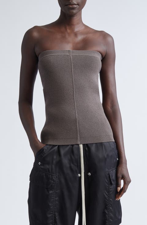 Rib Virgin Wool Blend Tube Top