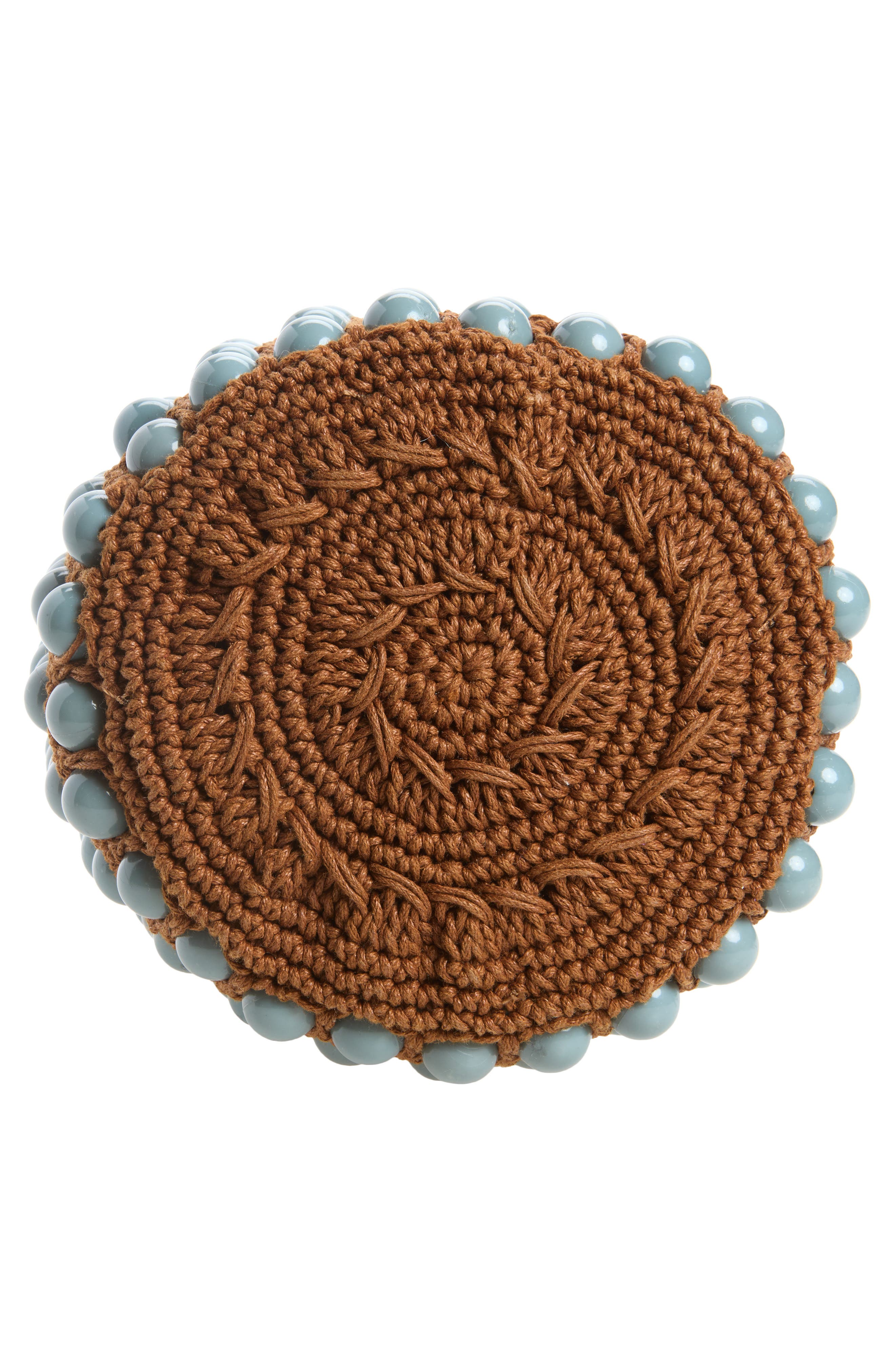 Beaded Macramé Bucket Bag, Alternate, color, NEW WALNUT STORM