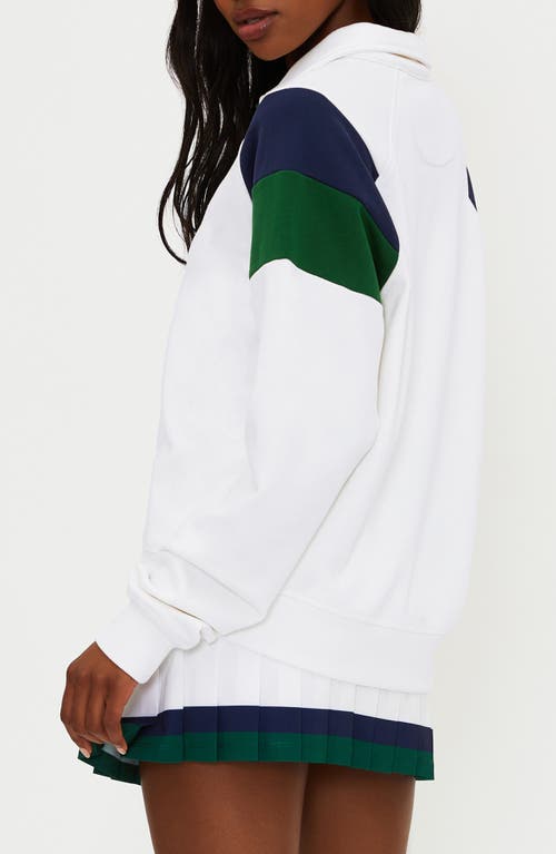 Beach Riot Bennett Colorblocked Sweatshirt In White
