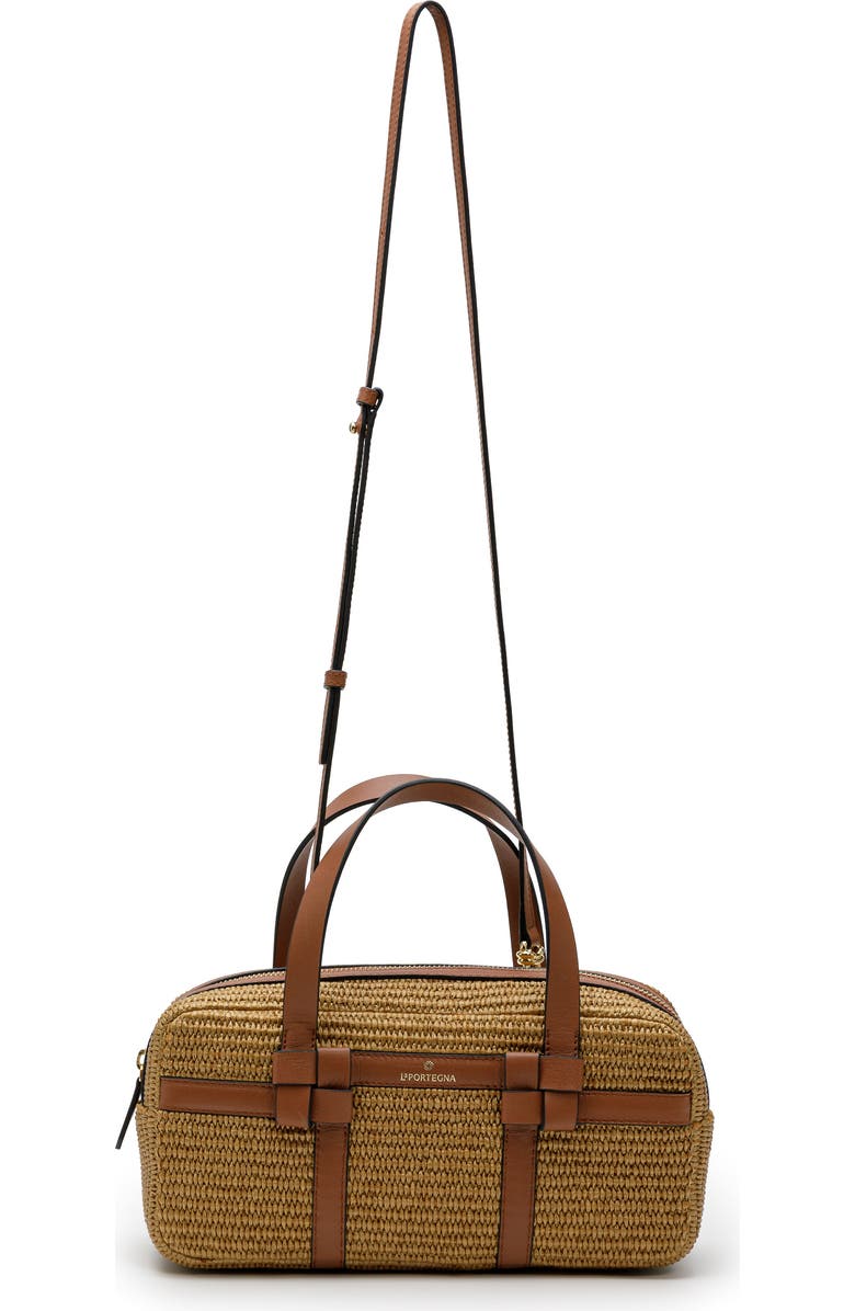 LA PORTEGNA Bibi Jute Bag With Shoulder Strap And Iconic Knots, Alternate, color, Light Brown