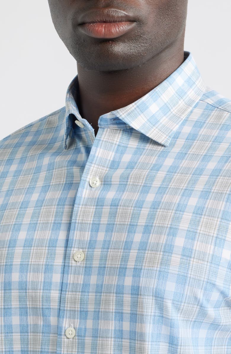 johnnie-O Jacobson Plaid Everyday Performance Button-Up Shirt, Alternate, color, Mystic