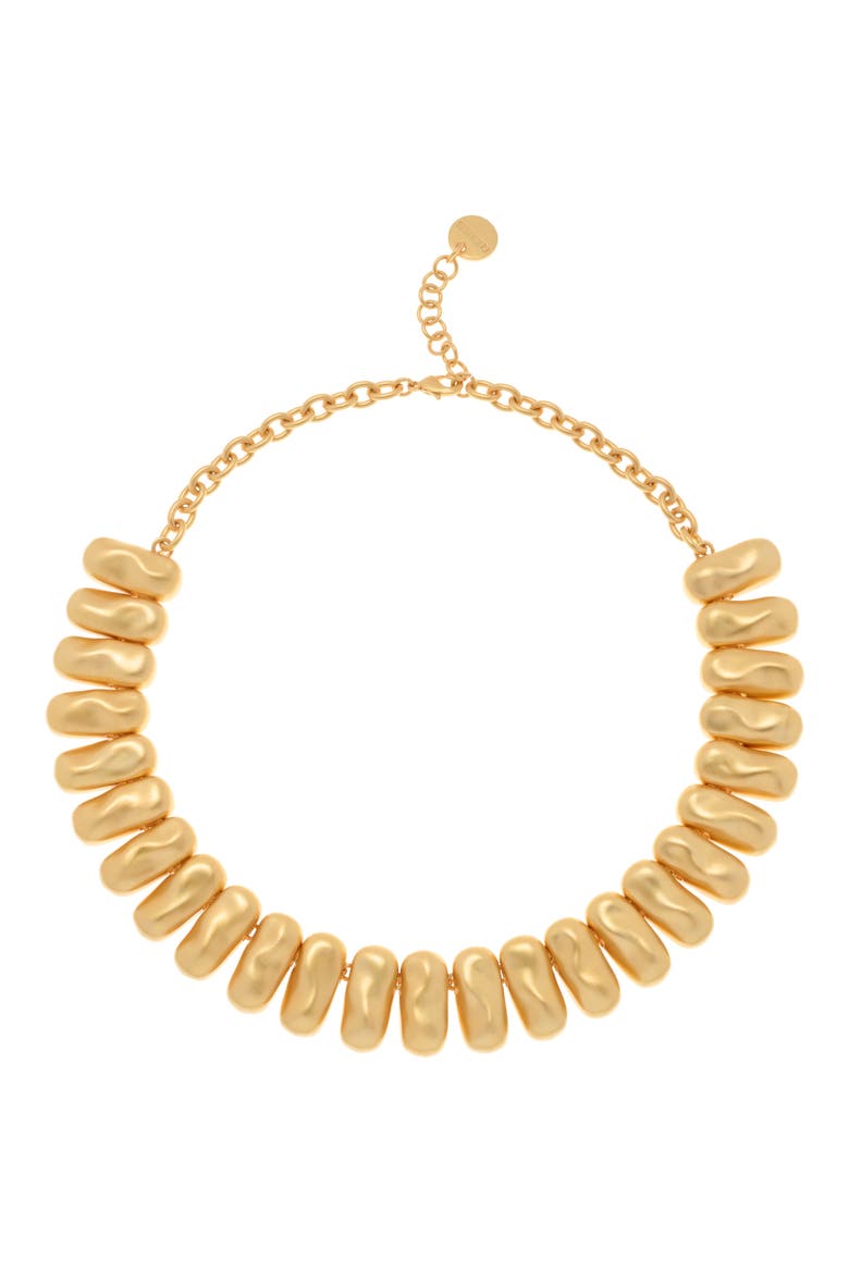 Tia Tumbled Metal Collar Necklace, Main, color, GOLD TONE