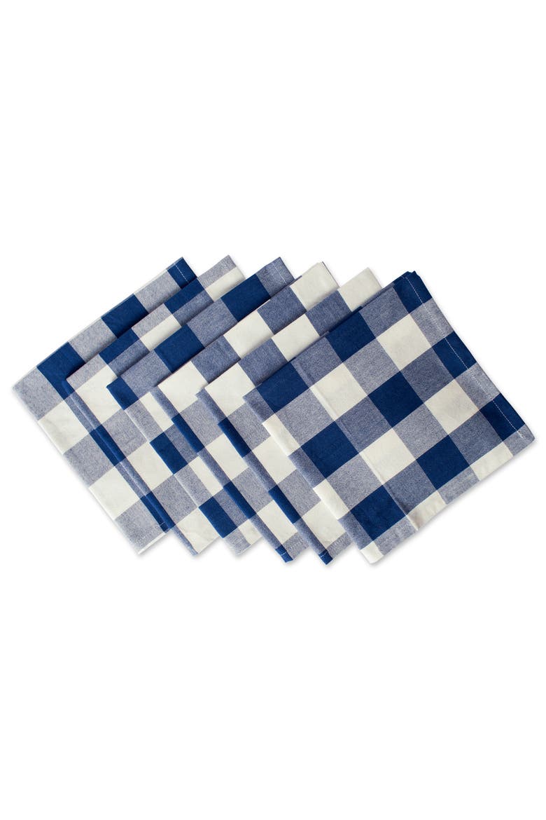 Buffalo Check Napkin Set/6, Main, color, Navy & Cream