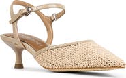 Donald Pliner Ankle Strap Pointed Toe Kitten Heel Pump