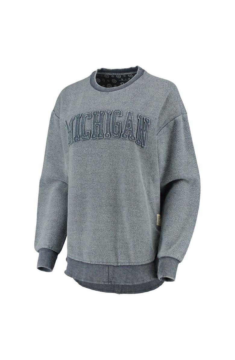 PRESSBOX Women's Pressbox Navy Michigan Wolverines Ponchoville Pullover Sweatshirt, Alternate, color, Navy