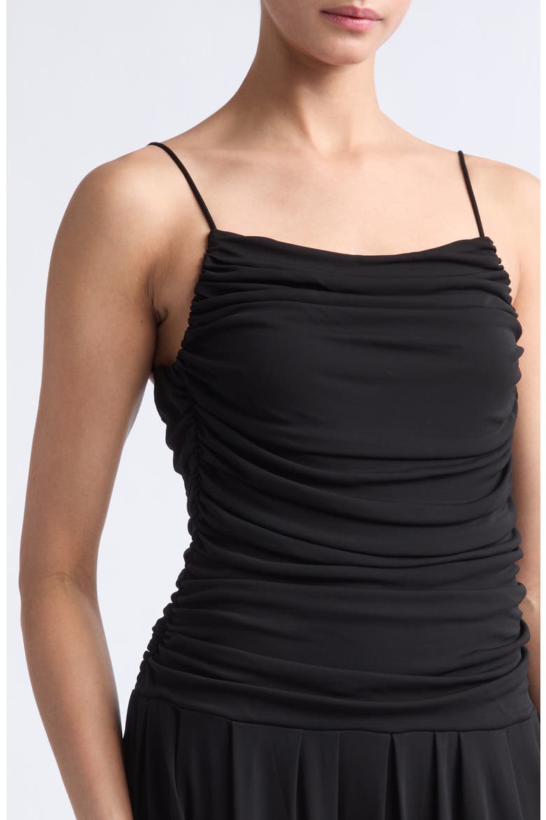 Reese Ruched Sleeveless Maxi Dress, Alternate, color, BLACK