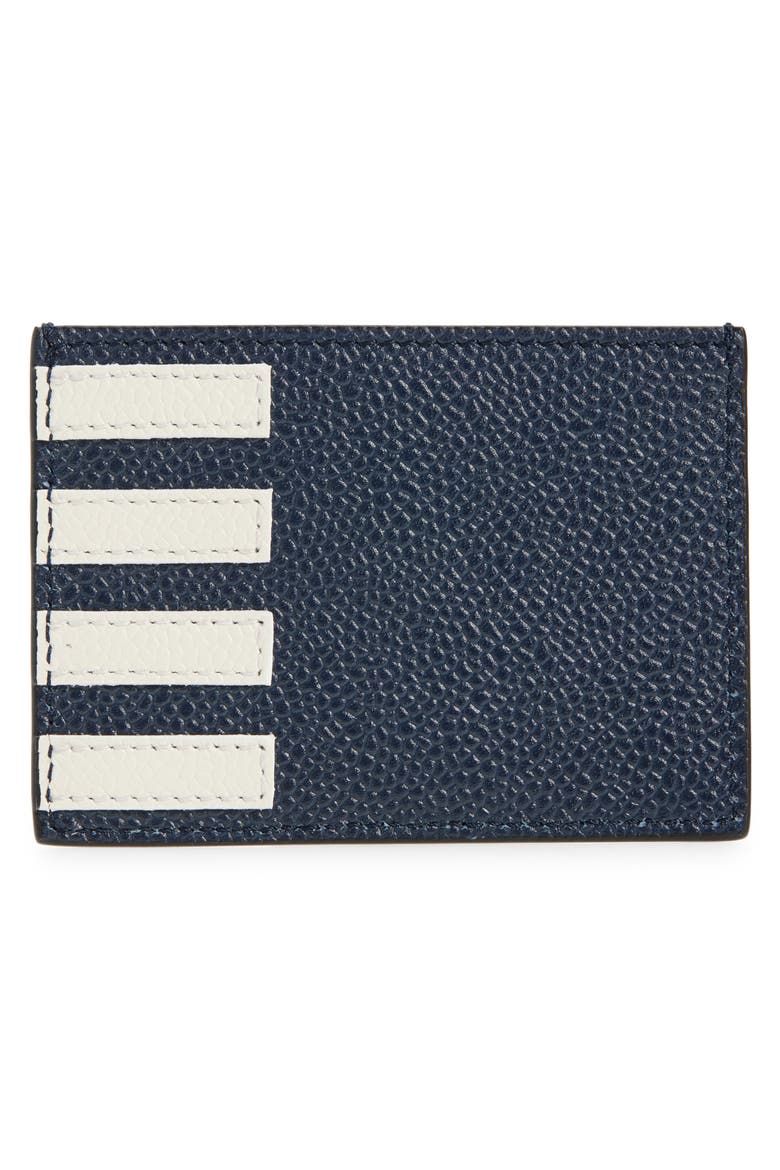 4-Bar Leather Card Case, Alternate, color, NAVY