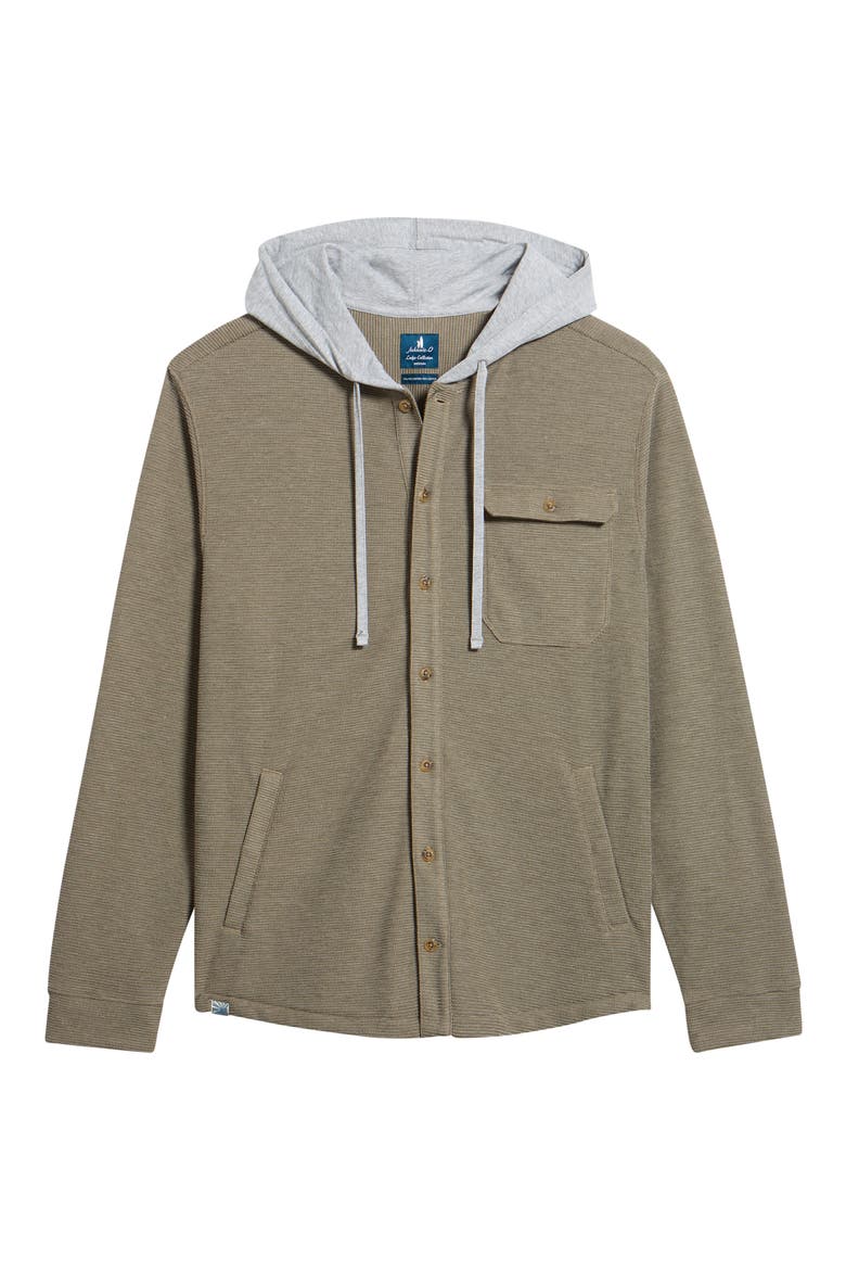 Jersey Hooded Shirt Jacket, Main, color, TAN