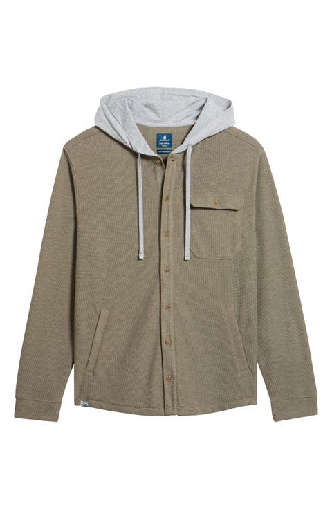 Jersey Hooded Shirt Jacket