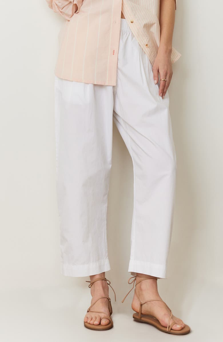 Marine Layer Kyra Straight Leg Poplin Pants, Main, color, White